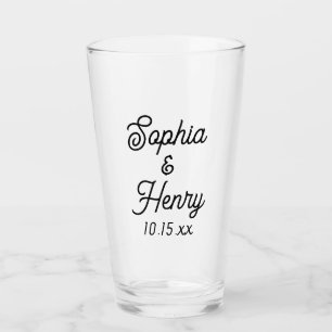 Verre Mariage Élégant Script Noir Typographie moderne