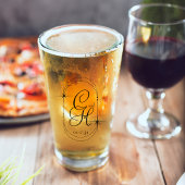 Verre Mariage Enregistrer la date Monogramme Boho Script