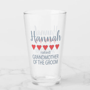 Verre Mariage et mariage 5 Coeur grand-mère ou salle