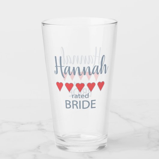Verre Mariage et mariage 5 Mariée de coeur (Devant)