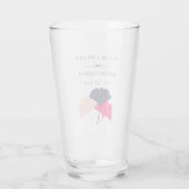 Verre Mariage Feuille Bold Modern Navy et Pink Ginkgo (Dos)