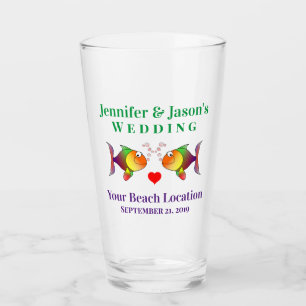 Verre Mariage Fish Beach Destination Tropicale Beer Pint