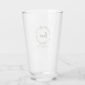 Verre Mariage Fleurs Roses Feuilles Vertes (Dos)
