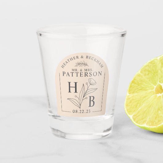 Verre Mariage Floral Moderne (Devant)