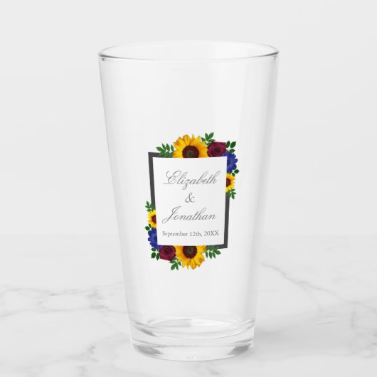 Verre Mariage floral Rose de tournesol (Devant)