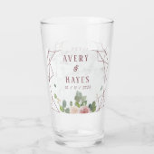 Verre Mariage géométrique Rose élégant (Dos)