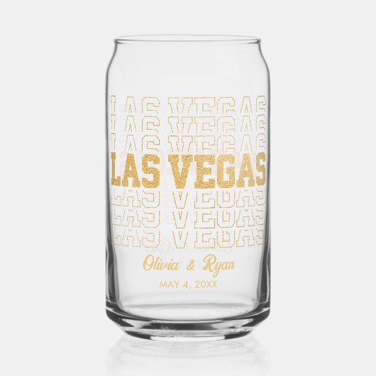 Verre Mariage Las Vegas Parties scintillant or gla (Verso)