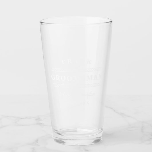 Verre Mariage minimaliste de White Groomsman (Devant)