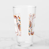 Verre Mariage/Monogramme Style Printemps Moderne Floral (Gauche)