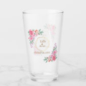 Verre Mariage rose floral (Devant)