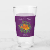 Verre Mariage Rose Orange Pourpre Printemps (Dos)
