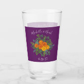 Verre Mariage Rose Orange Pourpre Printemps (Devant)