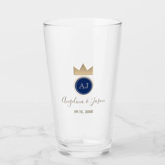Verre Mariage Royal Blue Monogram (Devant)