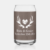 Verre mariage rustique avec logo de coeur de bois (Verso)