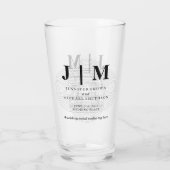 Verre Mariage simple minimal géométrique noir blanc (Dos)