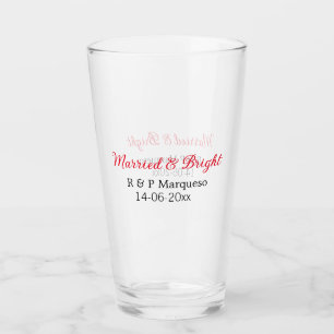 Verre Marié & lumineux ajouter nom de couple mariage ajo