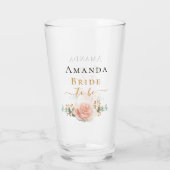 Verre Mariée à être rose or fleuri eucalyptus vert (Dos)