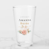 Verre Mariée à être rose or fleuri eucalyptus vert (Devant)