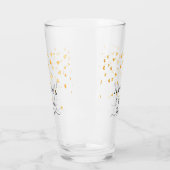 Verre Mariée à venir paillettes de coeurs dorés nom (Gauche)