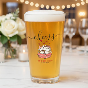 Verre Mariée De Chat Cute Et Mariage De Groom