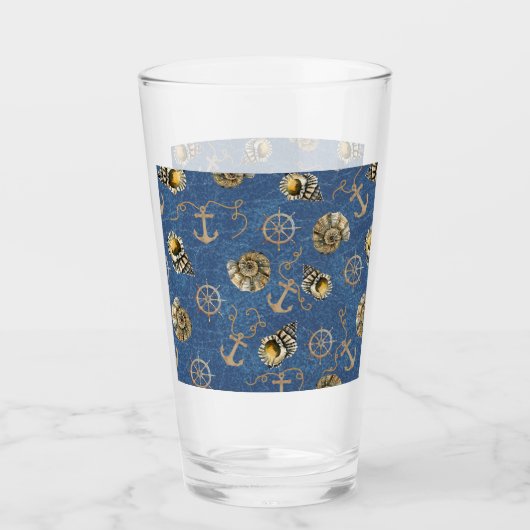 verre marin bleu (Devant)