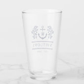 Verre Marine Blue Greenery Nautique Monogram Lake House (Dos)