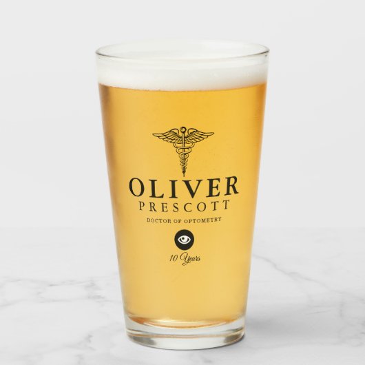 Verre Marqueur d'anniversaire de travail du (Devant (rempli))