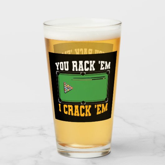 Verre marrant Billiard salle d'art des mots (Devant (rempli))