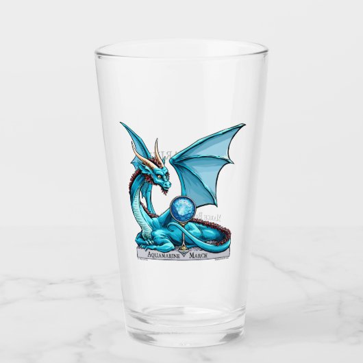 Verre Mars Dragon de Pierre de naissance : Aquamarine (Devant)
