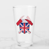 Verre Marteau de rock et logo Union Jack du géologue (Dos)