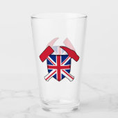 Verre Marteau de rock et logo Union Jack du géologue (Devant)