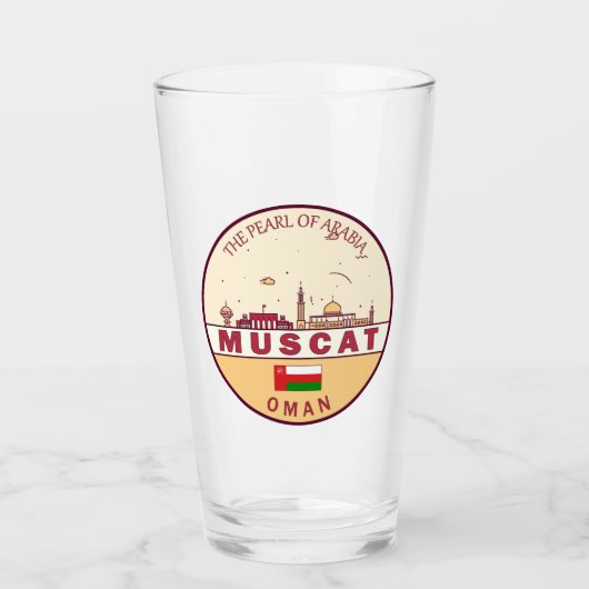 Verre Mascate Oman City Skyline Emblem (Devant)