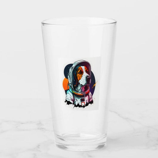 Verre Mascotte de chien Astronout (Devant)