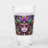 Verre Masque Mardi Gras/perles/fleur de lis (Devant)