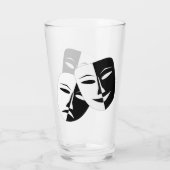 Verre Masques de drame noir et blanc (Dos)