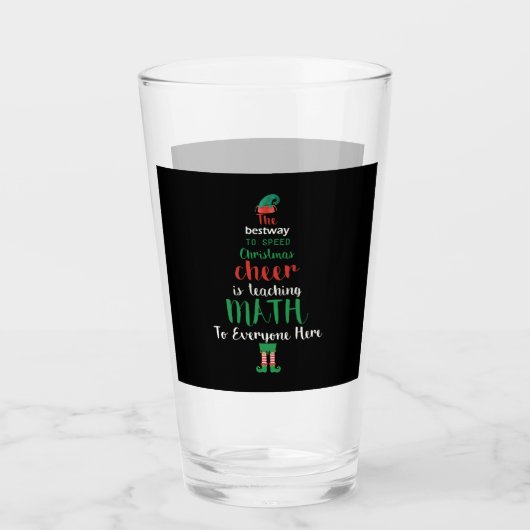 Verre Math Enseignant Christmas Elf Cadeau design (Devant)