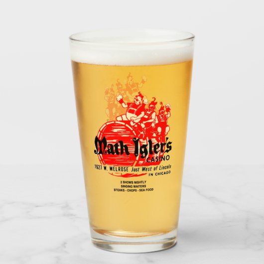 Verre Math Igler's Casino Restaurant, Chicago (Devant (rempli))