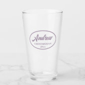 Verre Mauve Stylisé Mariage Groomsman (Devant)