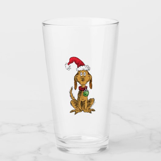 Verre Max le chien avec un chapeau de Père Noël (Devant)