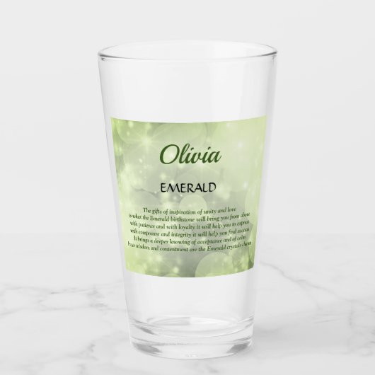 Verre May Birthstone Emerald design (Devant)