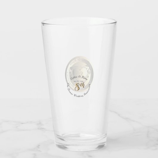 Verre Médaillon de bronze du 8e anniversaire du Mariage (Dos)
