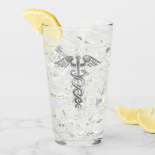 Verre Médecin d'argent ou infirmière Caduceus