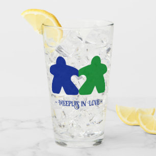 Verre Meeples en Amour, Bleu & Parleur Vert