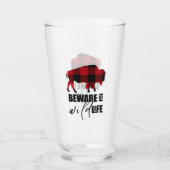Verre Méfiez-vous du bison sauvage Plaid ID669 (Dos)