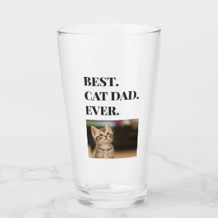 Verre Meilleur Chat Papa Jamais Photo Pint Bière
