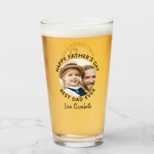 Verre Meilleur DAD Ever Custom 2 Photo Happy Fête des pè