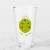 Verre Meilleur enseignant Happy Apple (Devant)