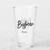 Verre Meilleur homme Mariage noir blanc Groomsman (Dos)