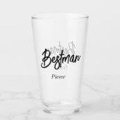 Verre Meilleur homme Mariage noir blanc Groomsman (Devant)