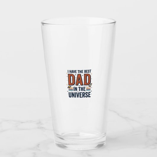 Verre Meilleur papa de l'univers conception vectorielle (Devant)